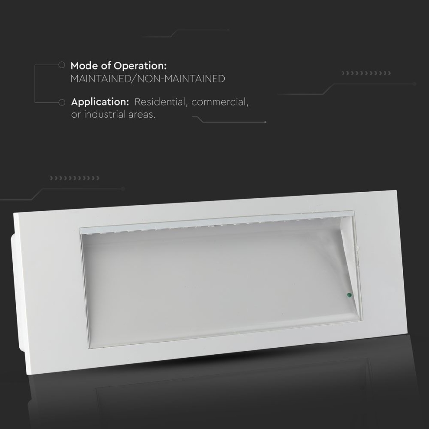 Lumière d'urgence EMERGENCY EXIT SAMSUNG CHIP LED/3,8W/230V 6000K