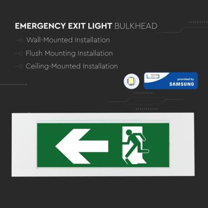 Lumière d'urgence EMERGENCY EXIT SAMSUNG CHIP LED/3,8W/230V 6000K