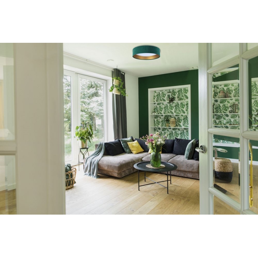 Plafonnier à intensité variable SMART GALAXY LED/36W/230V d. 55 cm 2700-6500 K Wi-Fi Tuya vert/doré + Télécommande