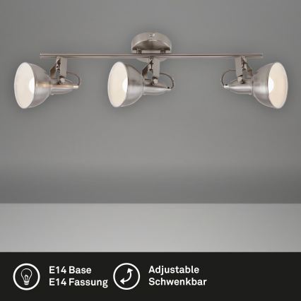 Luminaire à spots 3xE14/40W/230V, chrome mat