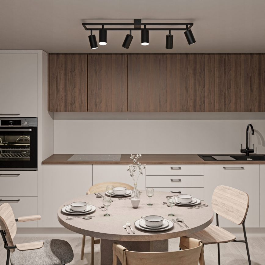 Luminaire à spots 6xGU10/30W/230V noir