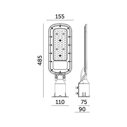 Luminaire de voirie BRELUXO LED/100W/230V 4000K IP65