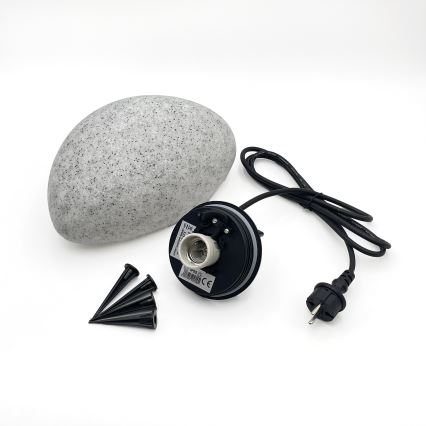 Luminaire décoratif d'extérieur LUMISTONE 1xE27/15W/230V IP65 Ø 26,5 cm