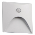 Luminaire d'escalier LED avec capteur de mouvement et capteur crépusculaire EXIN LED/2,5W/230V 4000K IP65 blanc carré