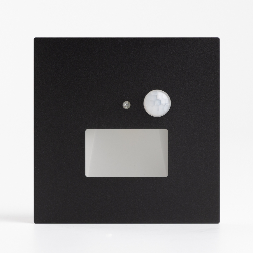 Luminaire d'escalier LED avec détecteur de mouvement et capteur crépusculaire LED/1,5W/230V 3000/4000/6500K noir