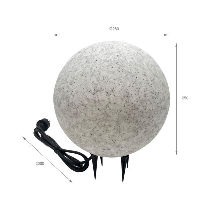 Luminaire d'extérieur décoratif LUMISTONE 1xE27/15W/230V IP65 pr. 28 cm