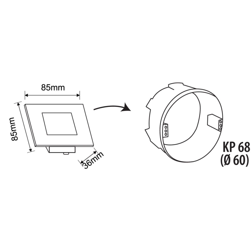 Luminaire d'extérieur pour escalier LED/1,7W/230V 2700K IP44 blanc