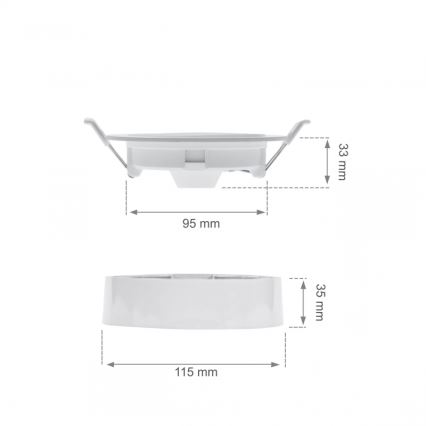 Luminaire encastré ALGINE 2 en 1 LED/6W/230V 3000K blanc