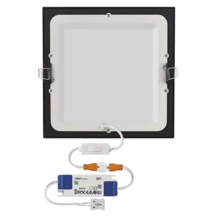 Luminaire encastré LED NEXXO LED/18W/230V 3000/3500/4000K noir 22,5 x 22,5 cm