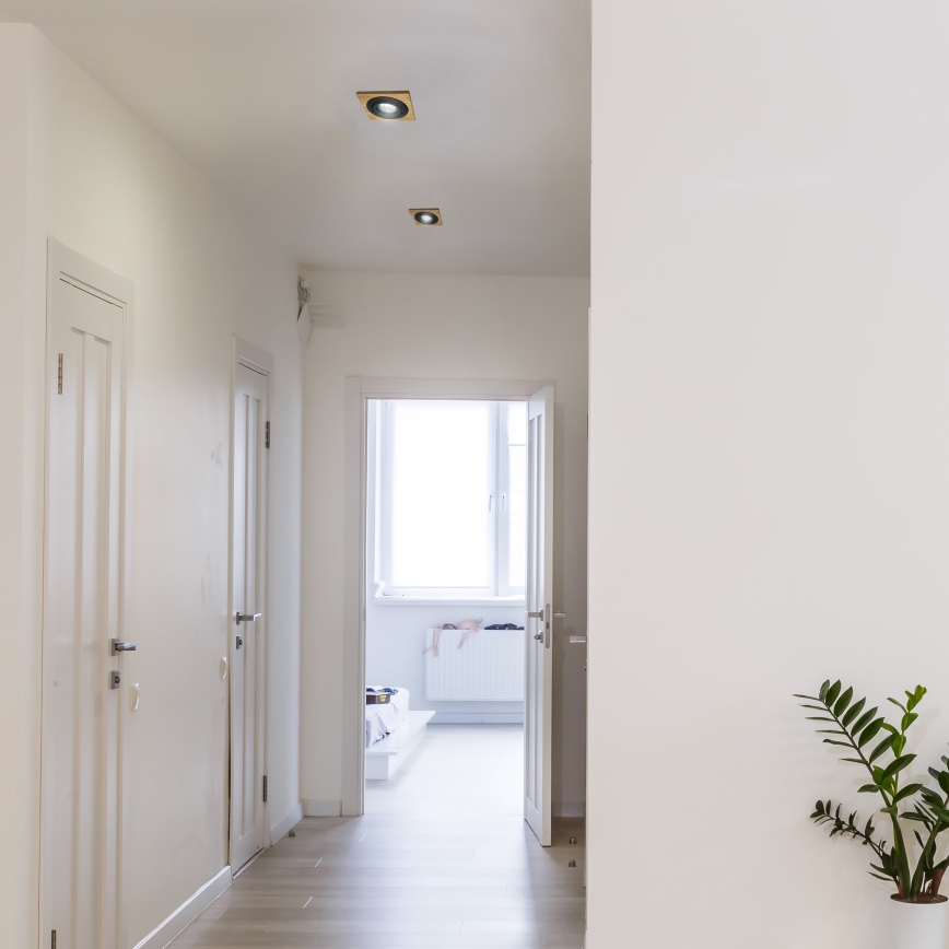 Luminaire encastré TOBBY 1xGU10/20W/230V 11,5x11,5 cm chêne/noir