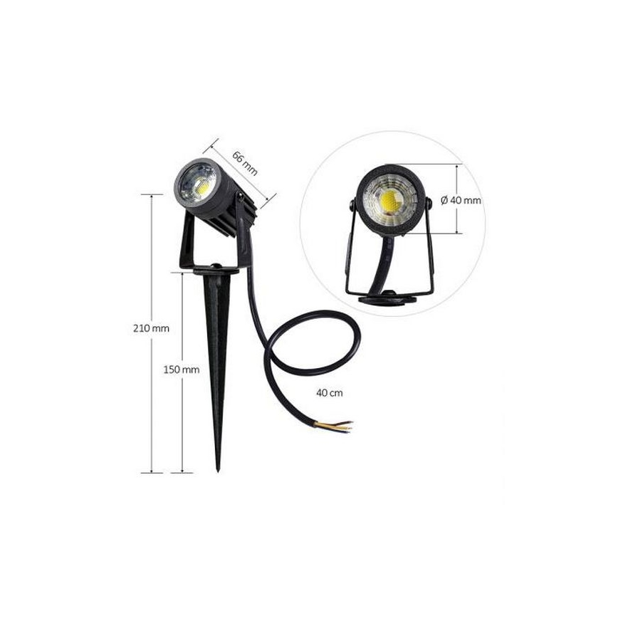 Luminaire extérieur LED/3W/230V 2800K IP67 noir