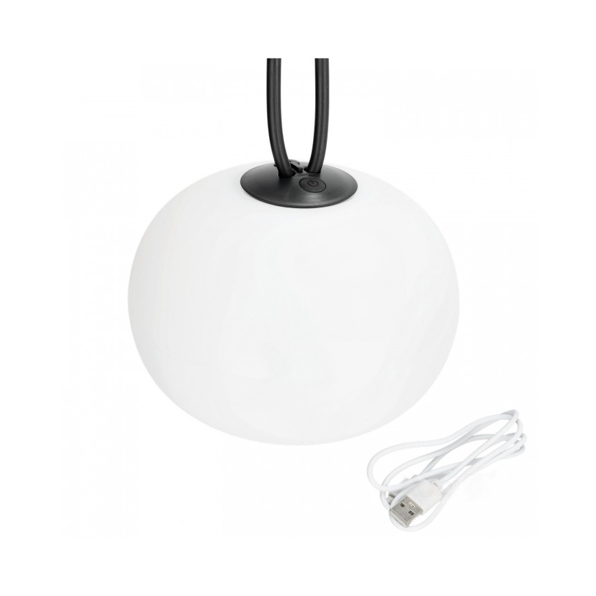 LED Luminaire d'extérieur rechargeable et à intensité réglable VENEZIA LED/1,5W/5V 2500K IP54 2600 mAh noir