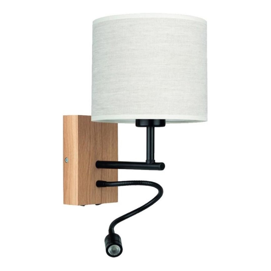 Luminaire flexible BOHO 1xE27/25W + LED/1W/230V chêne