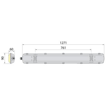 Luminaire fluorescent industriel 2xG13/18W/230V IP65 1270 mm
