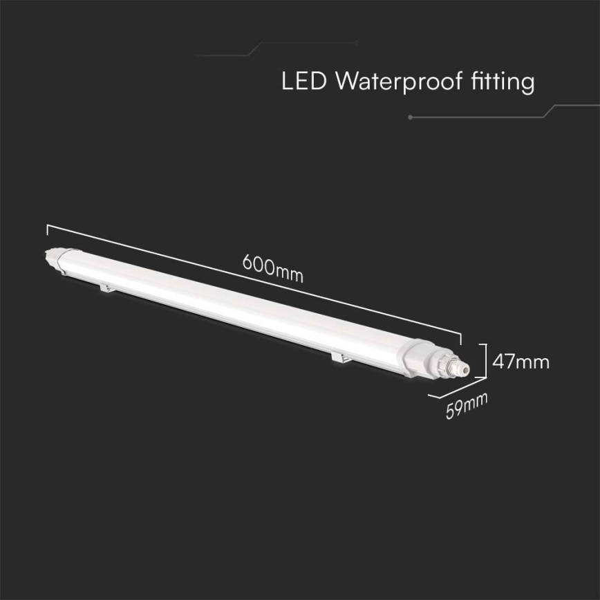 Luminaire fluorescent industriel LED/18W/230V 4000K IP65 60 cm