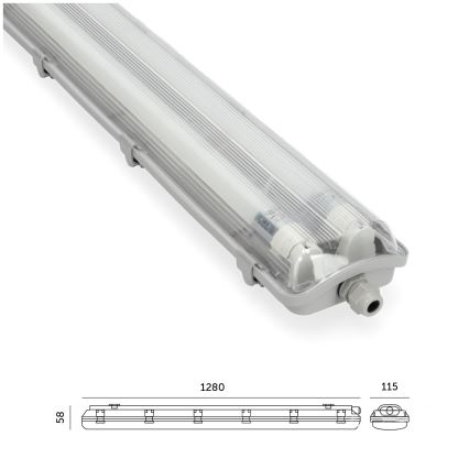 Luminaire fluorescent industriel LED T8 2xG13/18W/230V 4000K IP65