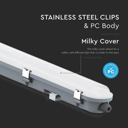 Réglette LED technique avec détecteur de mouvement et capteur crépusculaire LED/48W/230V IP65 4000K 150 cm