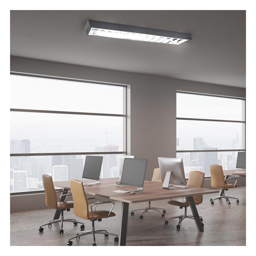 Luminaire fluorescente T8 2xG13/18W/230V 120 cm noir