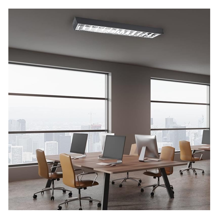Luminaire fluorescente T8 2xG13/18W/230V 120 cm noir