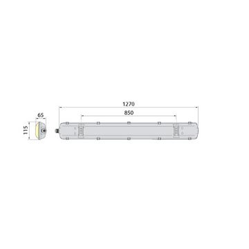 Luminaire industriel fluorescent 2xG13/18W/230V IP65 1270 mm