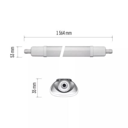 Luminaire industriel LED/45W/230V IP65 4000K 156,4 cm