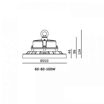 Plafonnier industriel LED RIO PRO HIGHBAY LED/60/80/100W/230V 4000/5000/6000K IP66