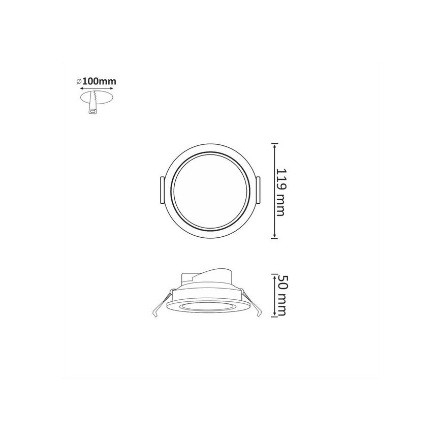 Luminaire LED encastrable VENUS LED/12W/230V noir