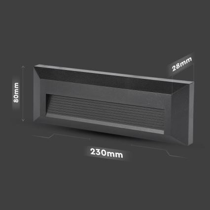 Luminaire LED pour escalier extérieur LED/3W/230V IP65 4000K noir