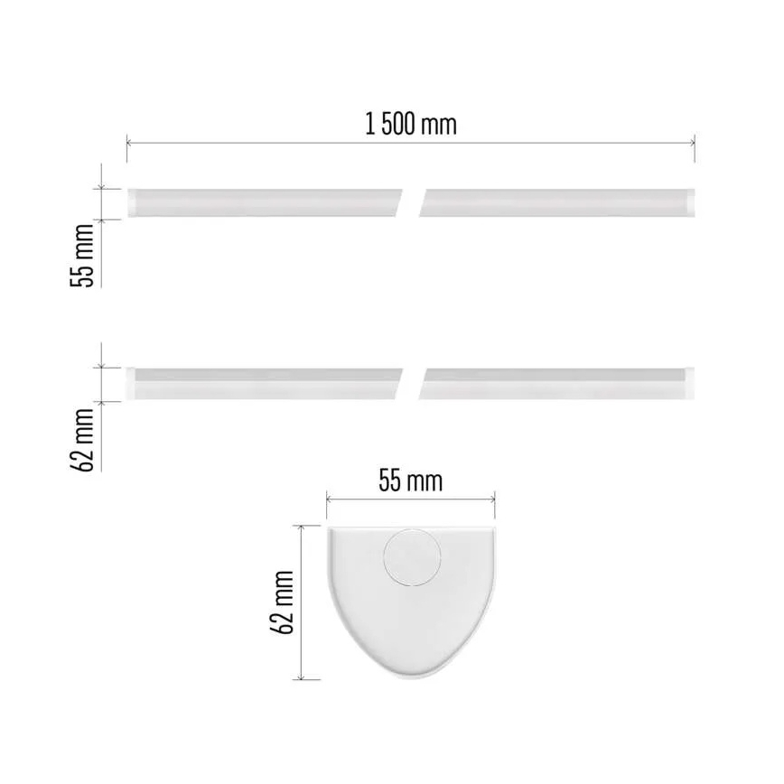 Luminaire LED sous-meuble 60 W/230 V 4000 K 150 cm