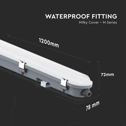 Luminaire linéaire LED technique avec module d'urgence LED/36W/230V 6500K IP65 2200 mAh 120 cm