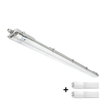 Luminaire LED technique pour tubes T8, 2x G13, 18 W, 230 V, 5000 K, IP65, 127 cm