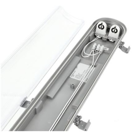 Luminaire LED technique pour tubes T8, 2x G13, 18 W, 230 V, 5000 K, IP65, 127 cm