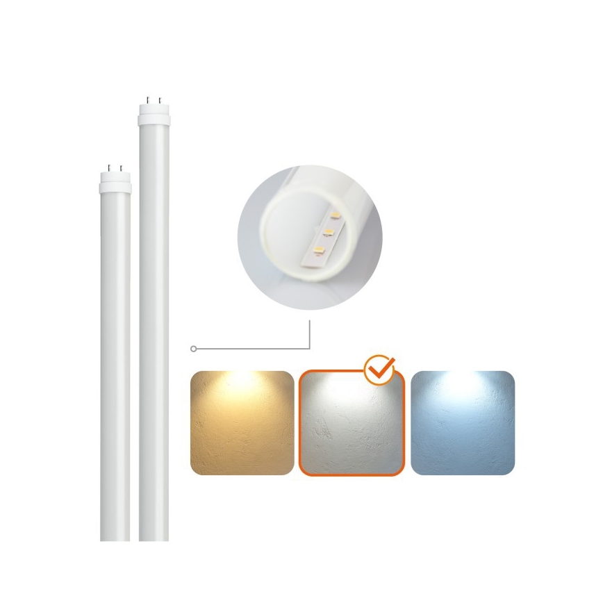 Luminaire LED technique pour tubes T8 — 2 douilles G13 (2 × 18 W), 230 V, 4000 K, IP65, 127 cm