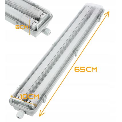 Luminaire LED technique T8 2xG13/10W/230V 6000K 60 cm IP65 blanc