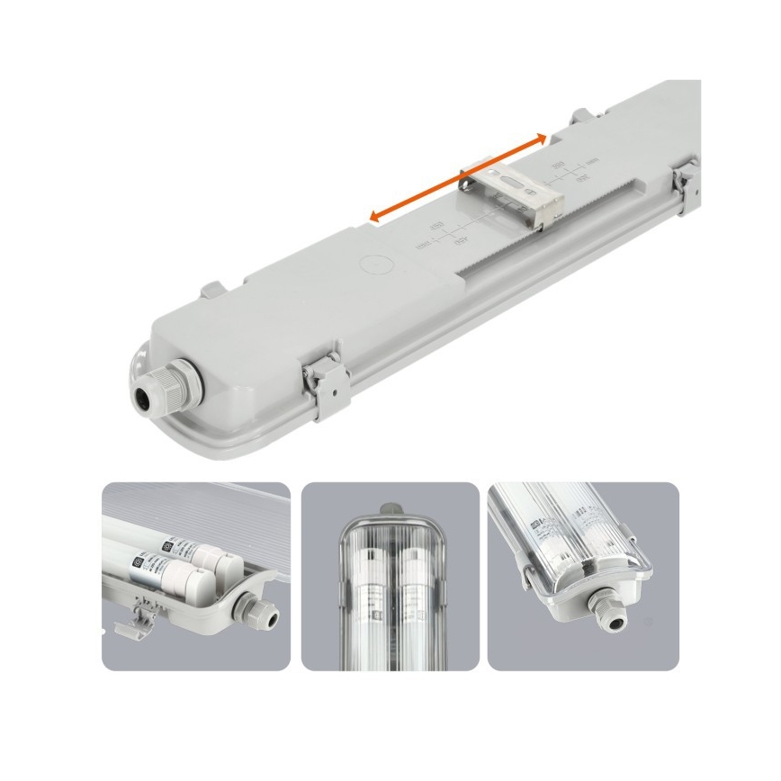 Luminaire LED technique T8 2xG13/18W/230V 6500K IP65 127 cm