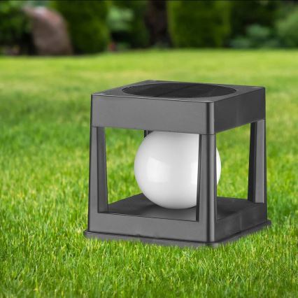Luminaire solaire LED CUBO LED/3,7 V 1200 mAh IP44 noir