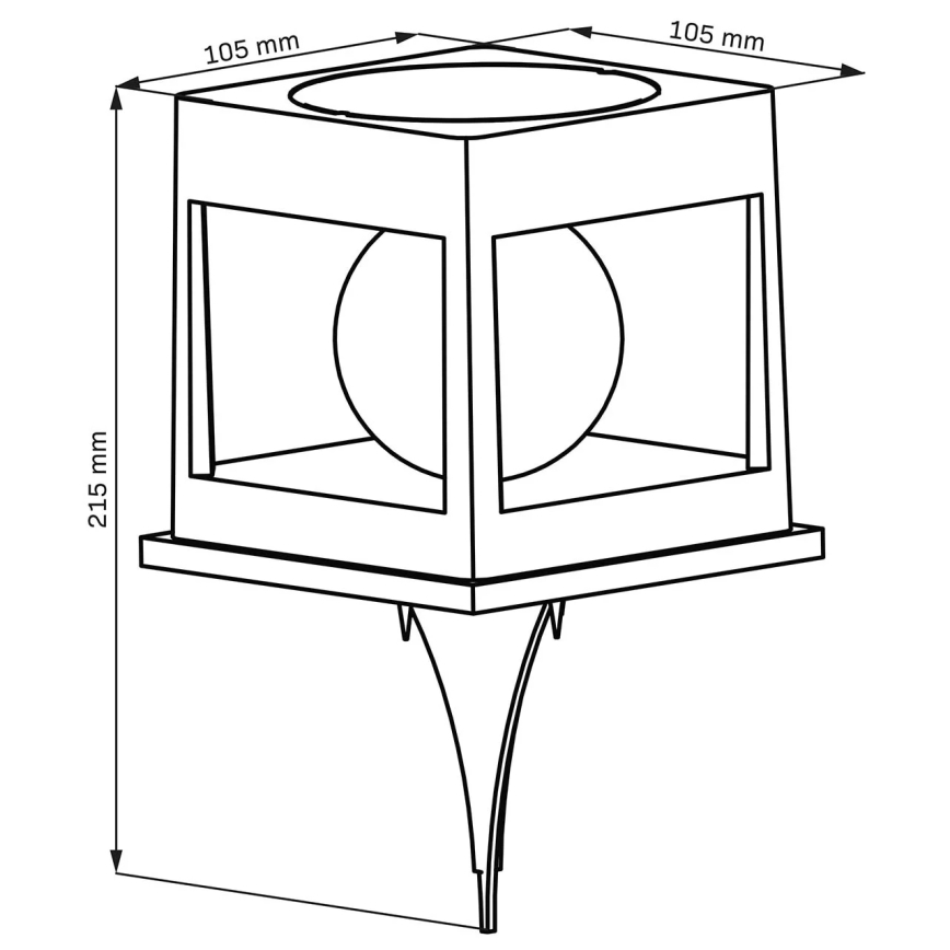 Luminaire solaire LED CUBO LED/3,7 V 1200 mAh IP44 noir