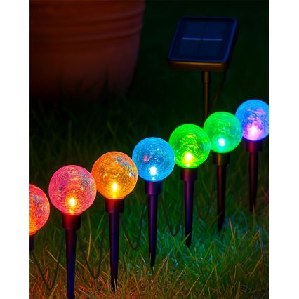 Luminaire solaire LED RGB 10xLED/1,2V 300 mAh IP44 noir