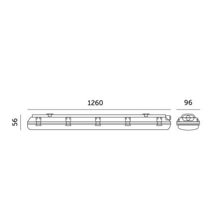 Luminaire technique HERMES T8 2xG13/18W/230V IP65