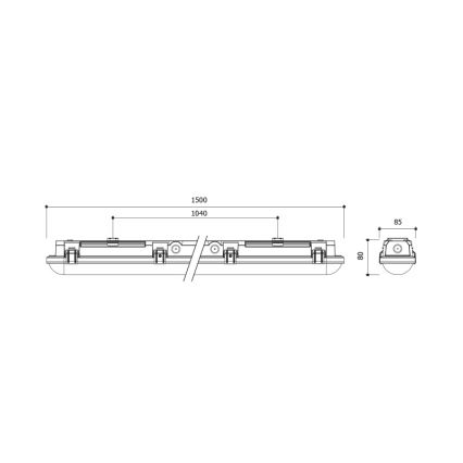 Luminaire technique LED dimmable LED/35/44/53/60W/230V IP66 150 cm