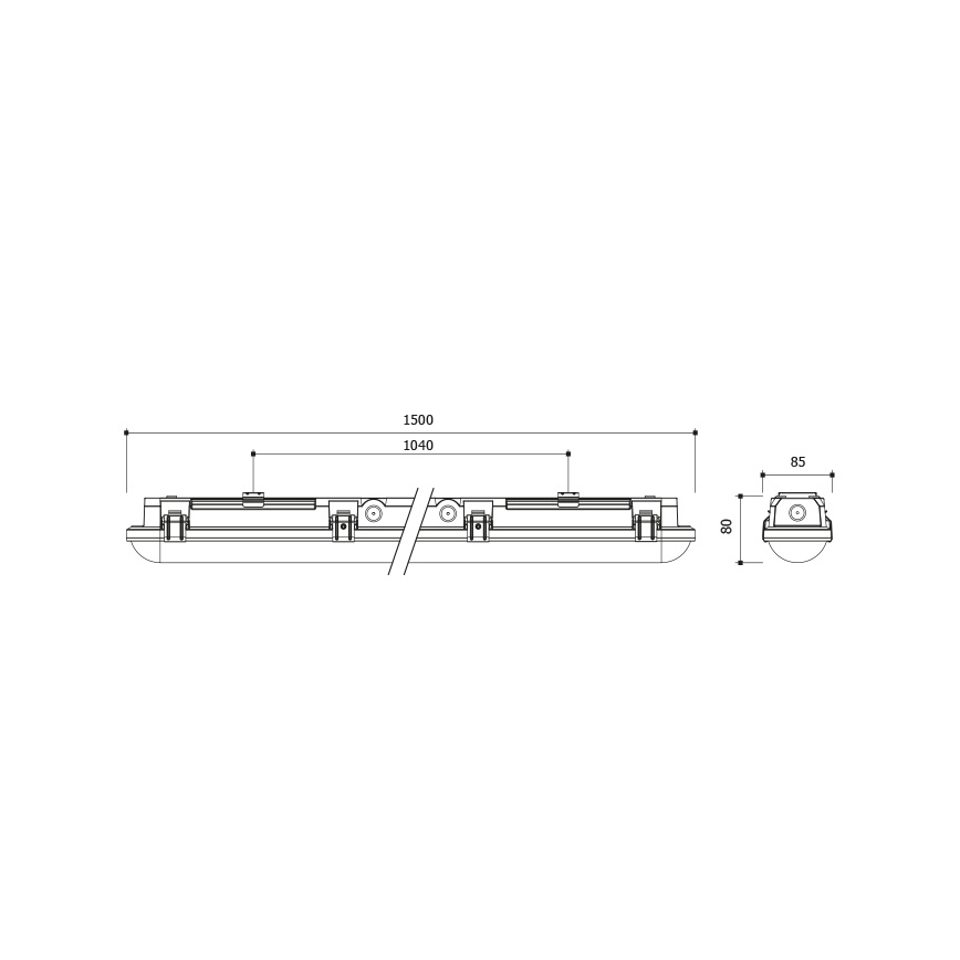 Luminaire technique LED dimmable LED/35/44/53/60W/230V IP66 150 cm