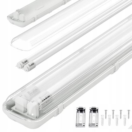Luminaire technique LED pour tubes T8 2xG13/20W/230V 6500K 120 cm IP65 blanc