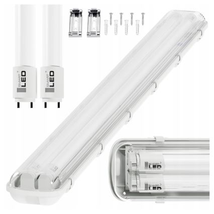 Luminaire technique LED pour tubes T8 2xG13/20W/230V 6500K 120 cm IP65 blanc