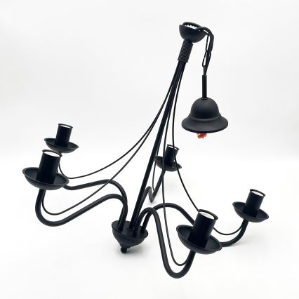 Lustre à chaîne ANTON 5xE14/15W/230V noir