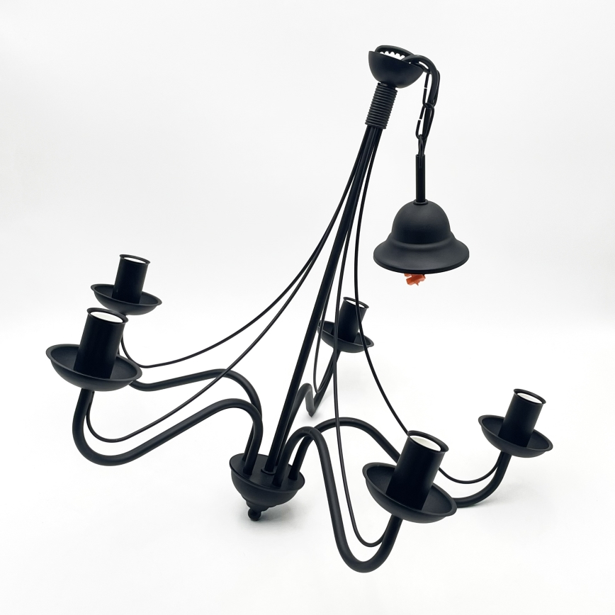 Lustre à chaîne ANTON 5xE14/15W/230V noir