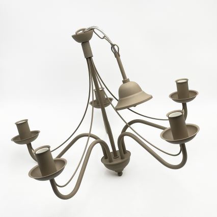 Lustre à chaîne ANTON 5xE14/60W/230V beige