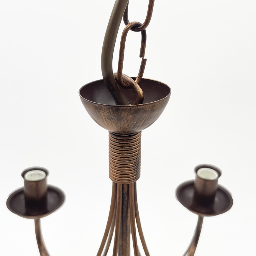 Lustre à chaîne ANTON 6xE14/60W/230V, finition bronze