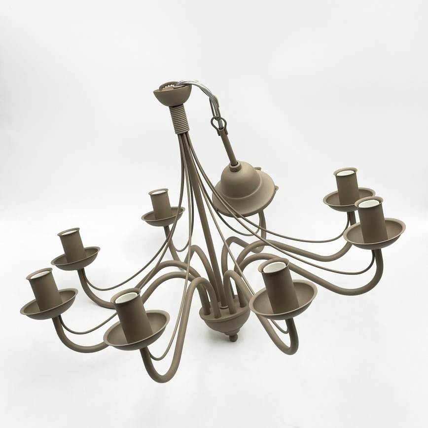 Lustre à chaîne ANTON 8xE14/60W/230V beige