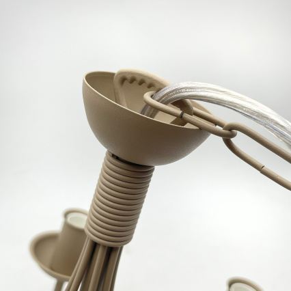 Lustre à chaîne ANTON 8xE14/60W/230V beige