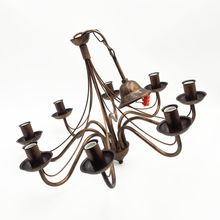 Lustre à chaîne ANTON 8xE14/60W/230V bronze